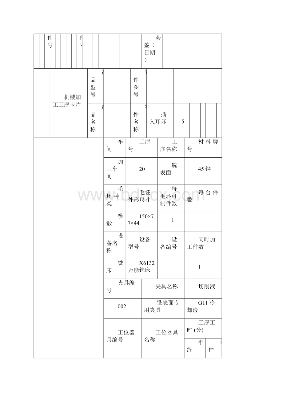 工艺学课程设计插入耳环工序卡.docx_第3页