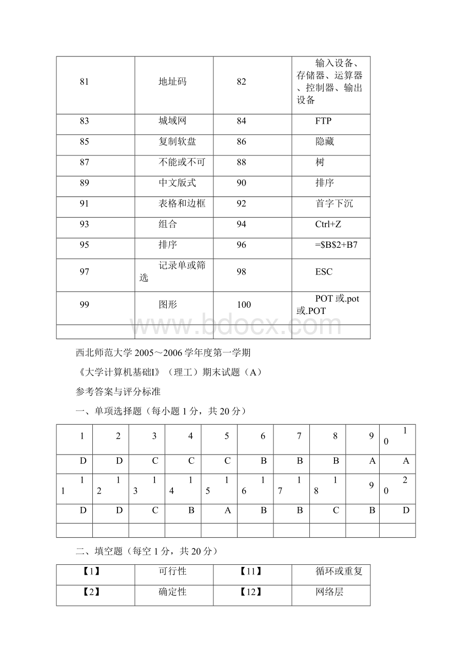 大学计算机考试题答案Word格式.docx_第2页