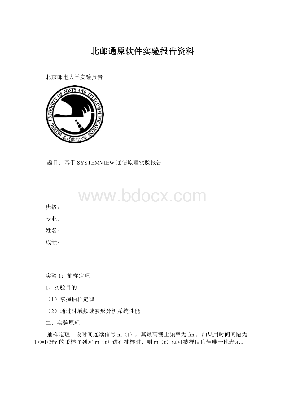 北邮通原软件实验报告资料.docx_第1页