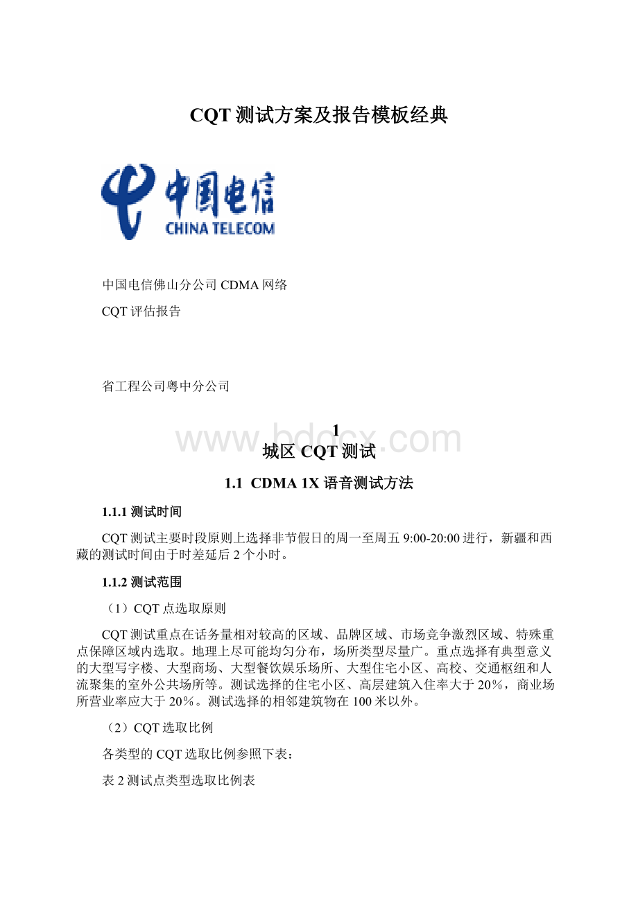 CQT测试方案及报告模板经典.docx