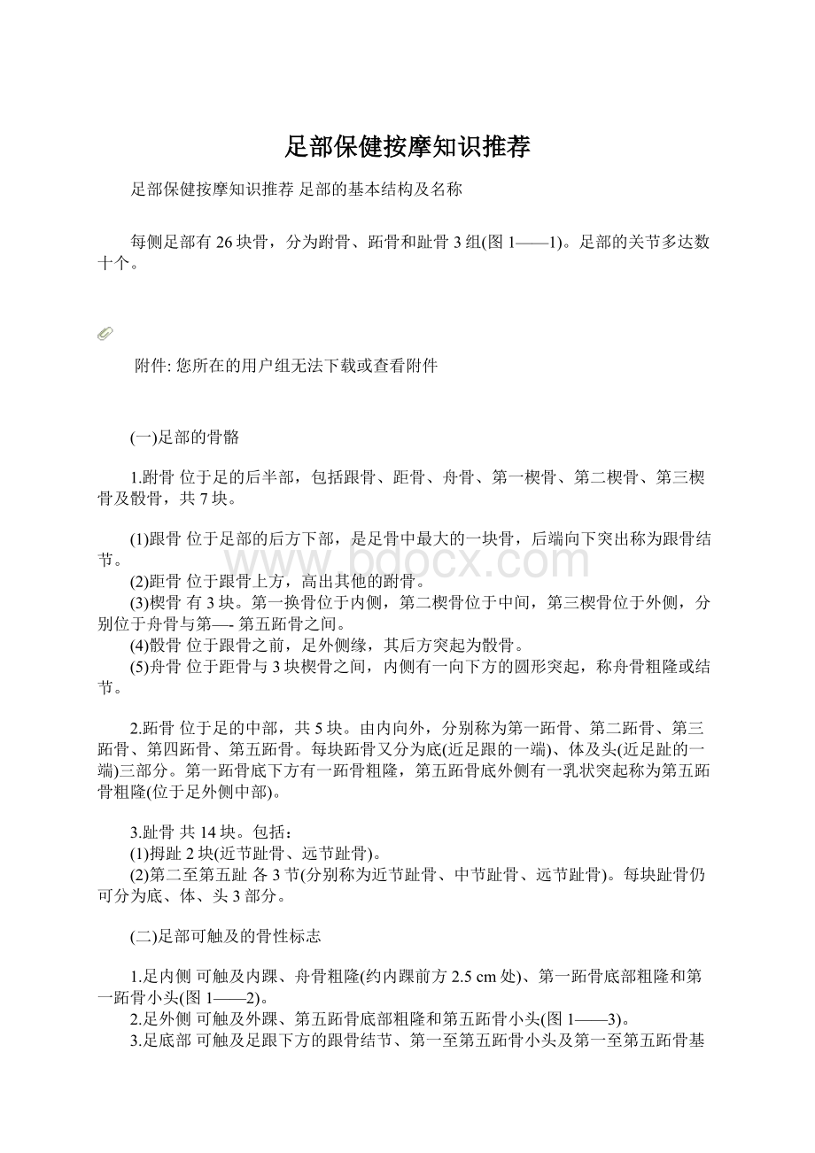 足部保健按摩知识推荐.docx_第1页