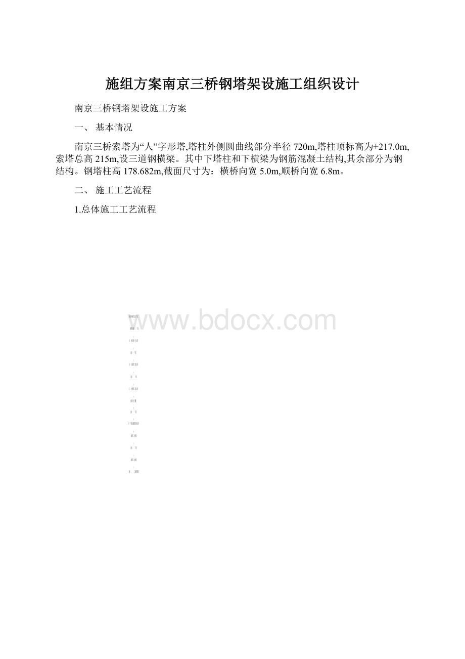 施组方案南京三桥钢塔架设施工组织设计Word文件下载.docx