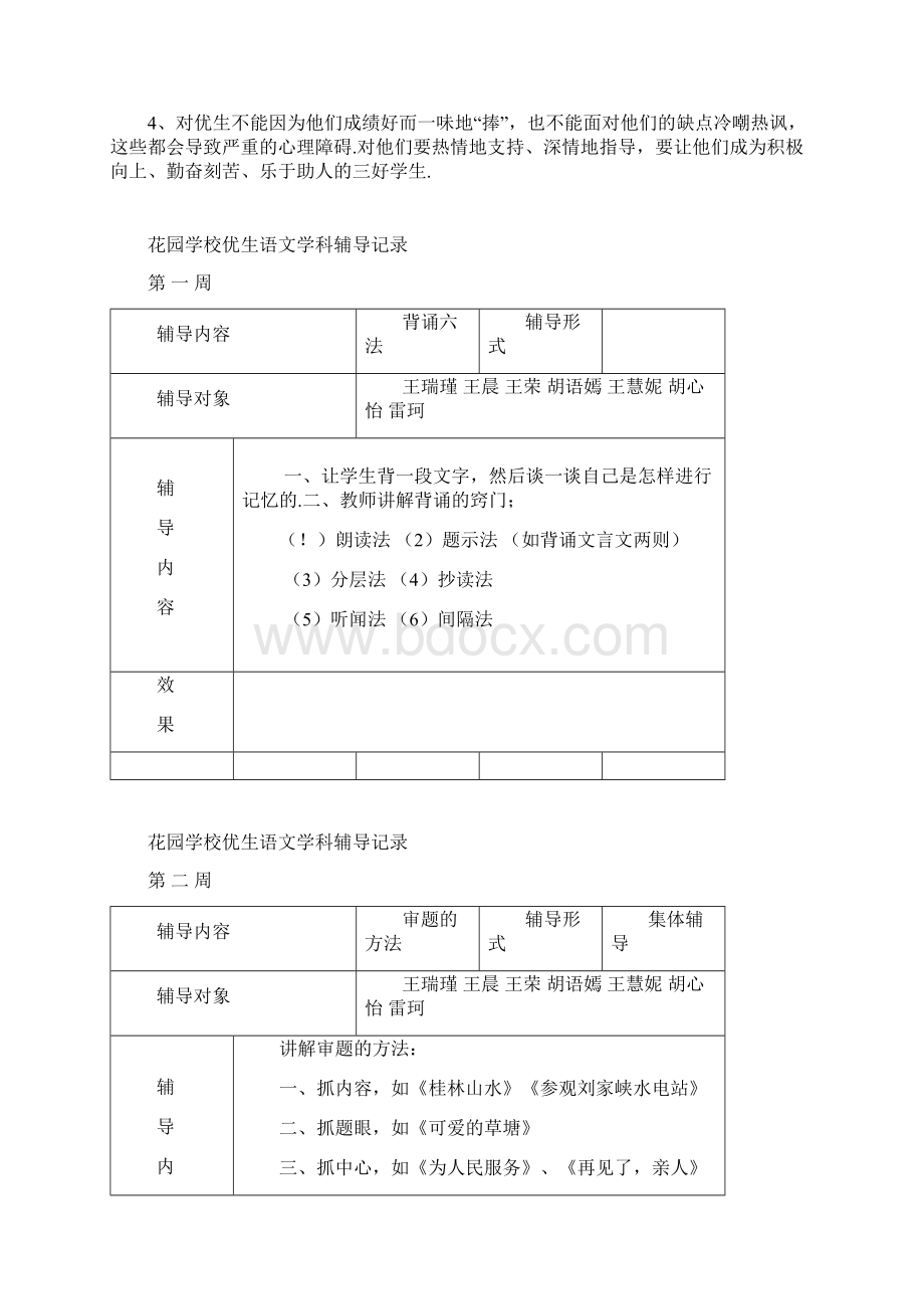 最新六年级语文优生辅导记录下学期.docx_第2页