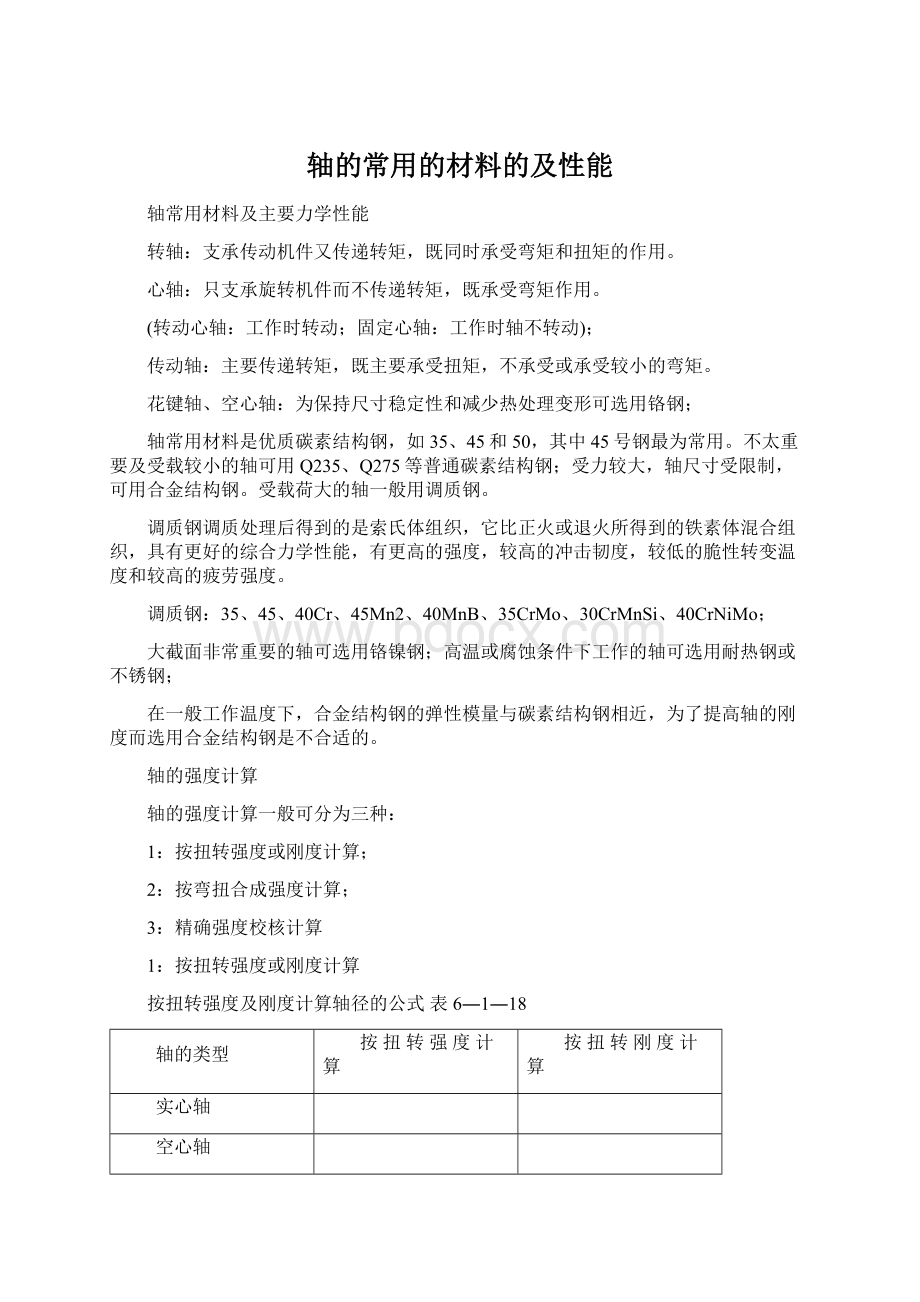 轴的常用的材料的及性能.docx_第1页