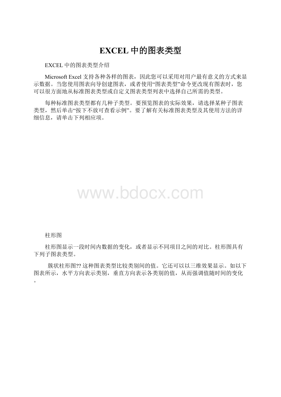 EXCEL中的图表类型Word格式.docx