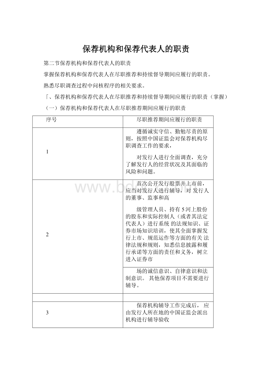 保荐机构和保荐代表人的职责.docx_第1页