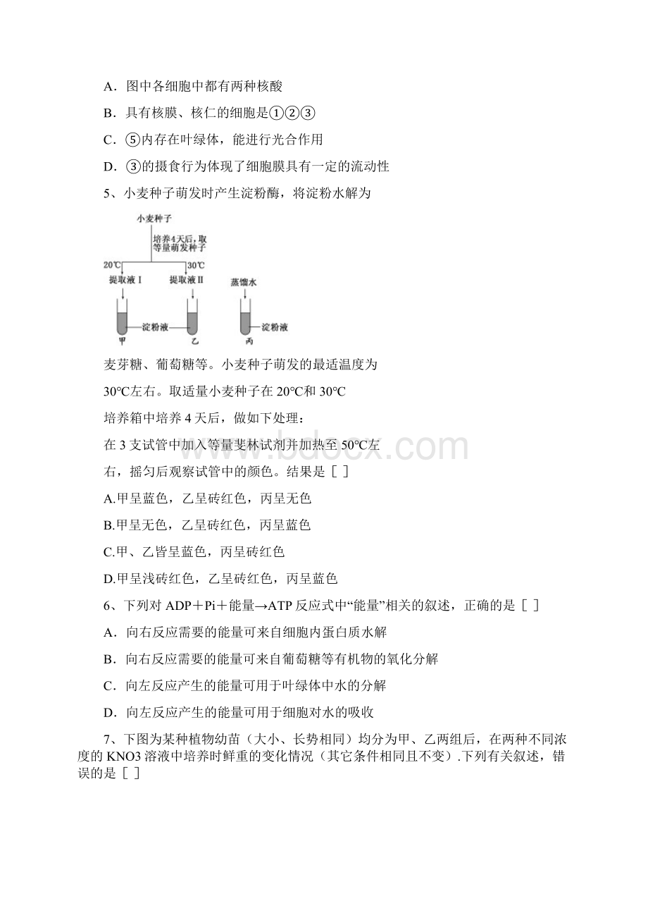 山东省沂南一中届高三上学期第一次质量检测考试生物试题.docx_第2页