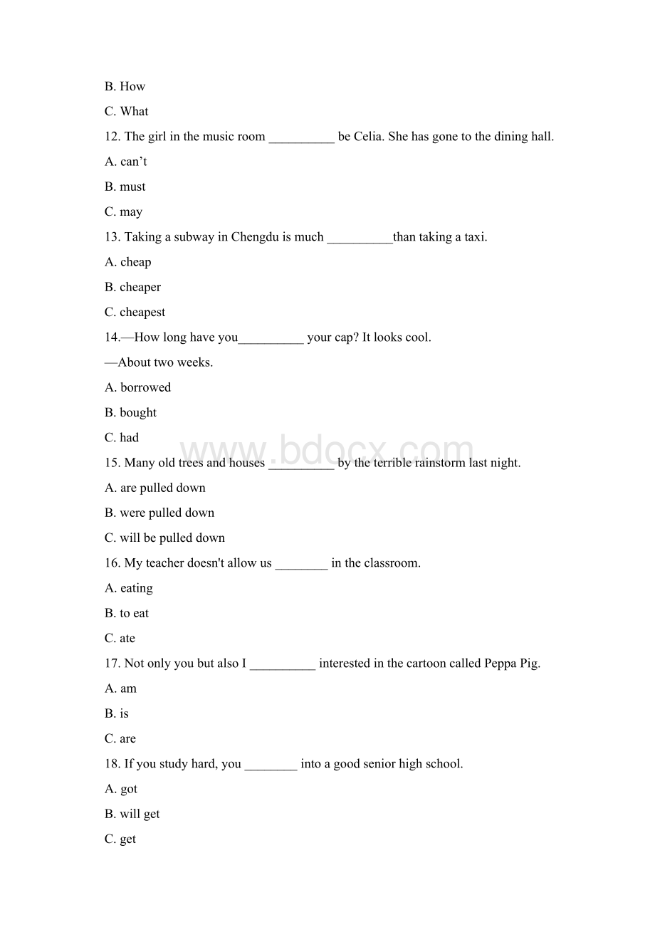 广元市初中学业水平及高中阶段学校招生考试英语含答案.docx_第3页