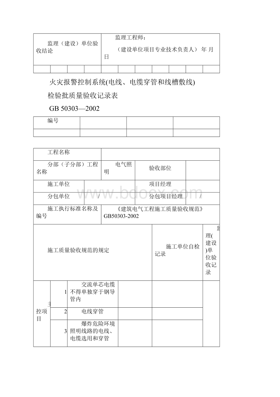 火灾自动报警系统全部检验批质量验收记录表.docx_第3页