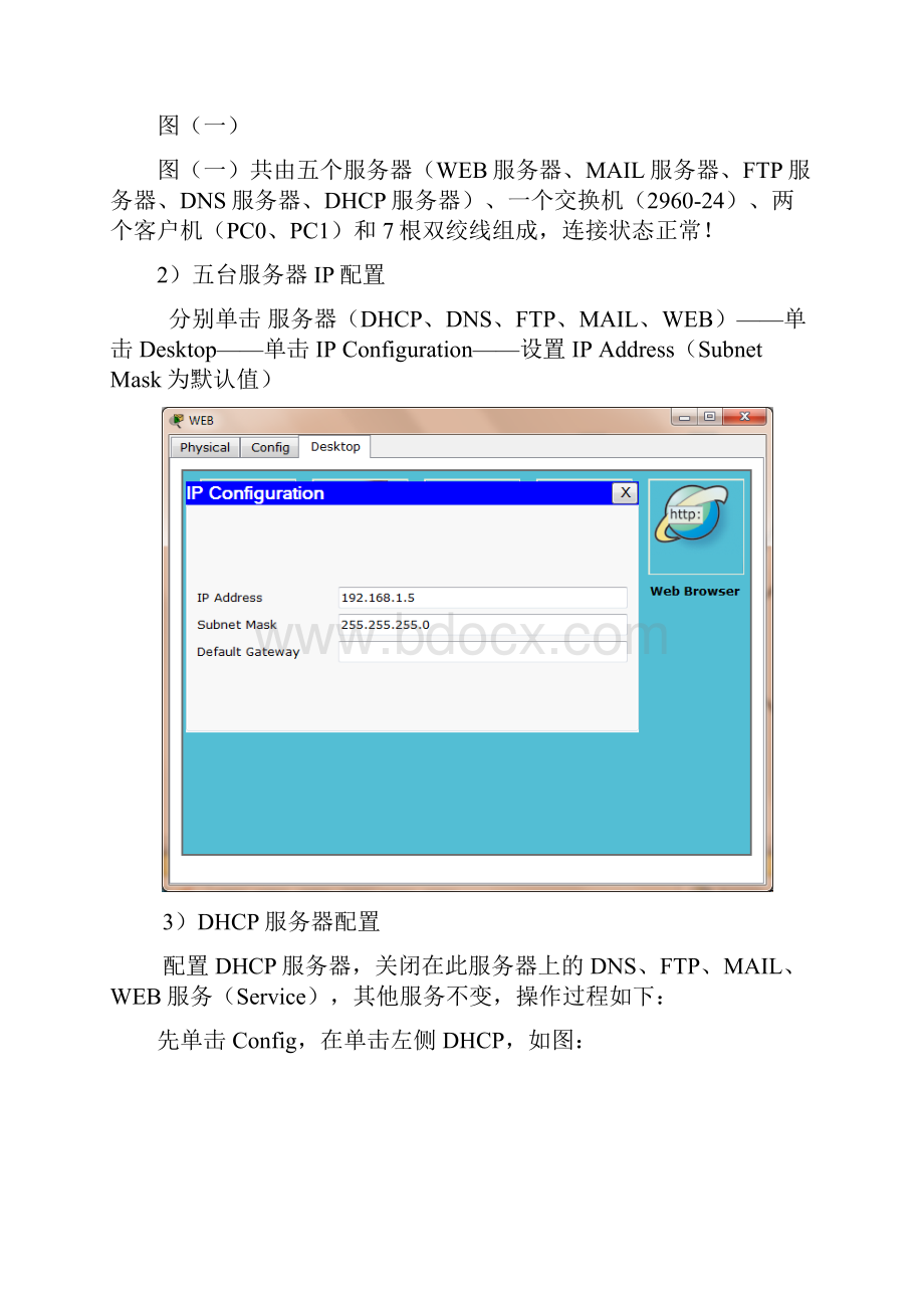 Cisco Packet Tracer服务器配置DHCPDNSFTPEMAILWEBWord文件下载.docx_第2页