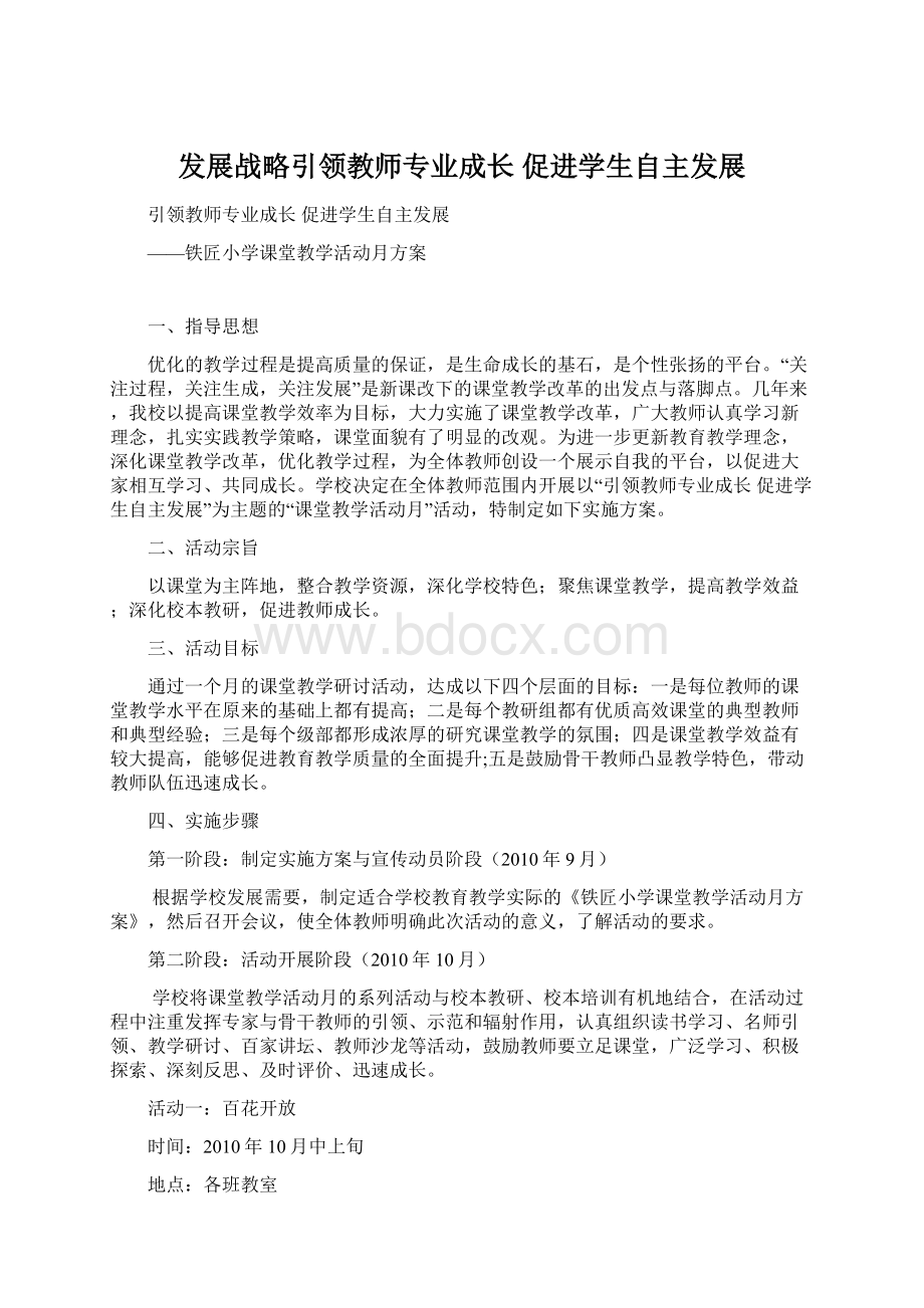 发展战略引领教师专业成长 促进学生自主发展Word格式.docx_第1页