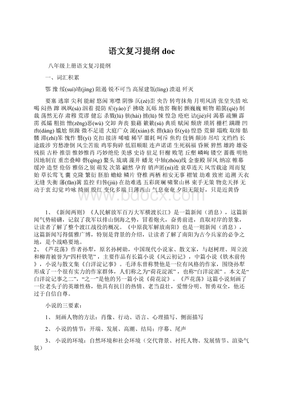 语文复习提纲docWord文档格式.docx