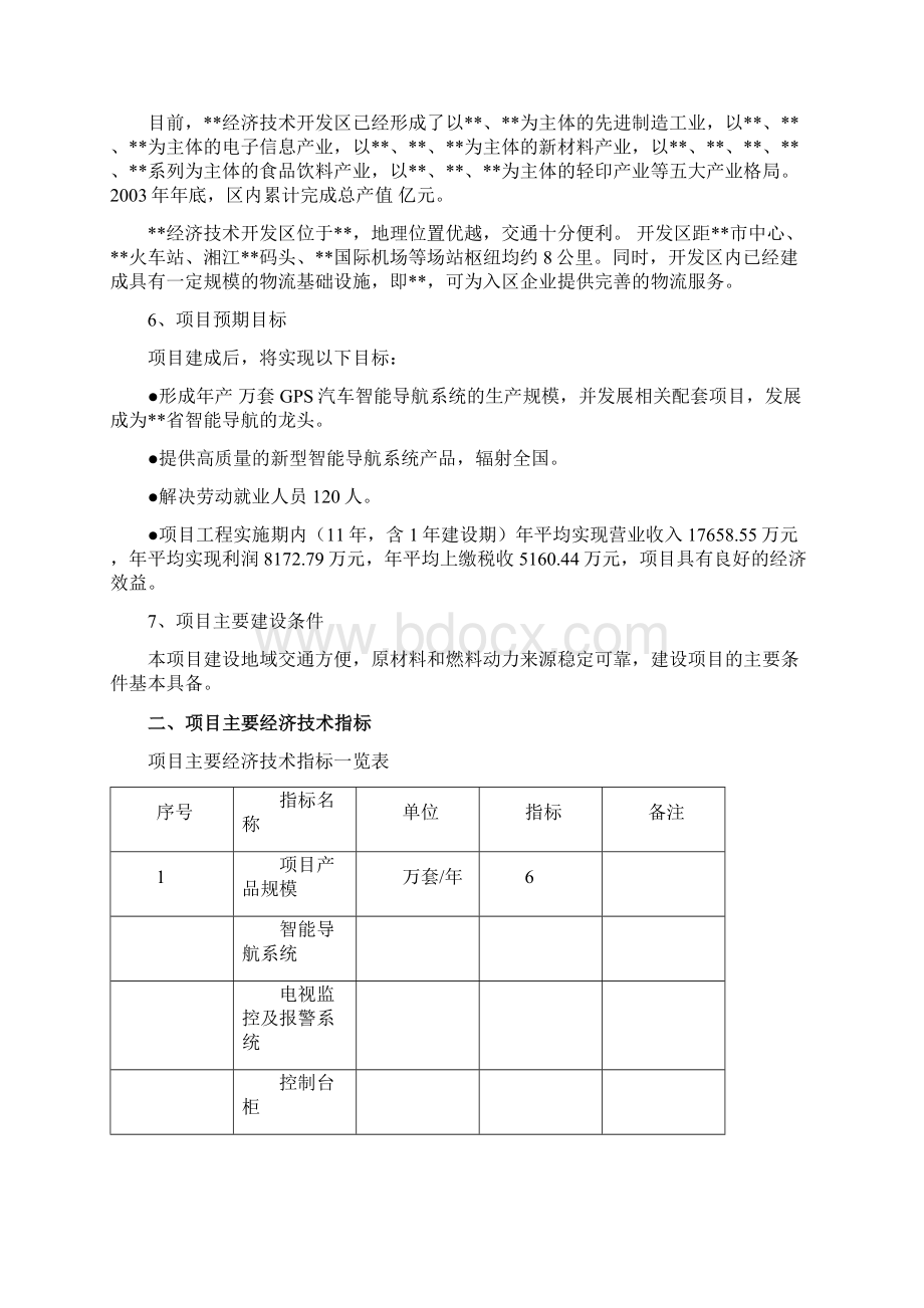 年产套GPS汽车智能导航系统项目可行性报告Word文档下载推荐.docx_第3页