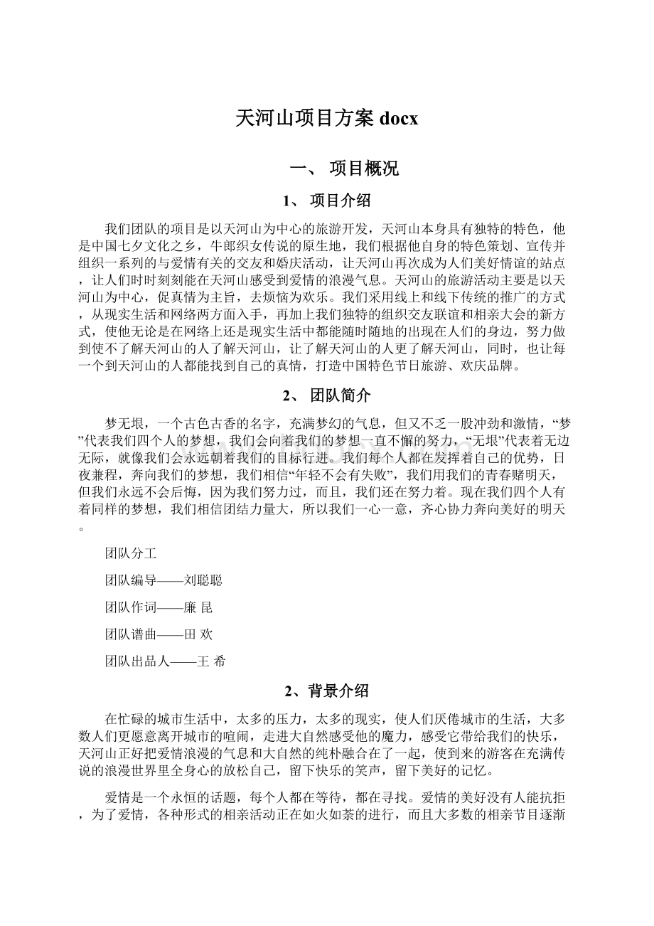 天河山项目方案docxWord文档格式.docx