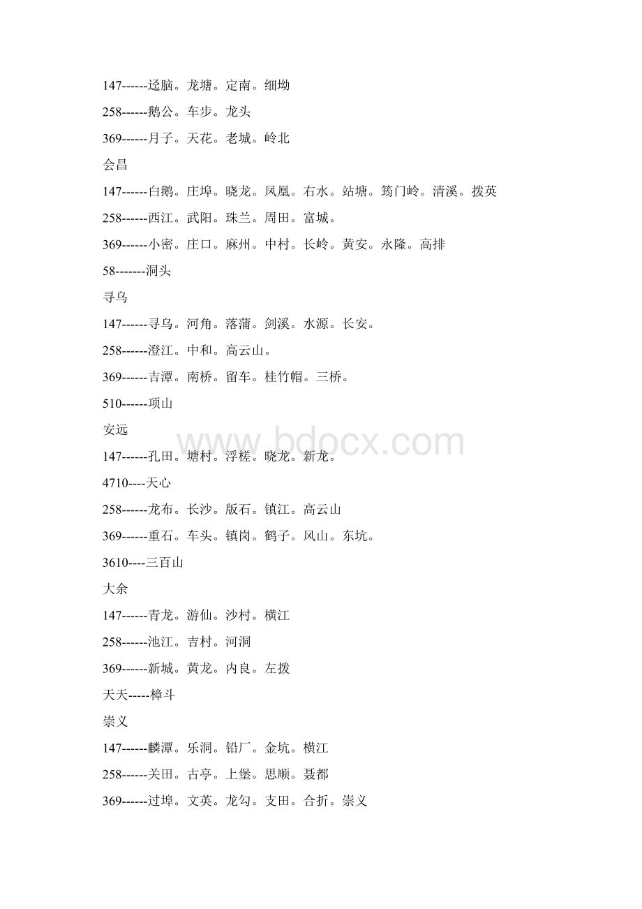 圩日表赣州吉安井冈山萍乡圩日赶集逢圩最全江西赣州圩日表.docx_第2页