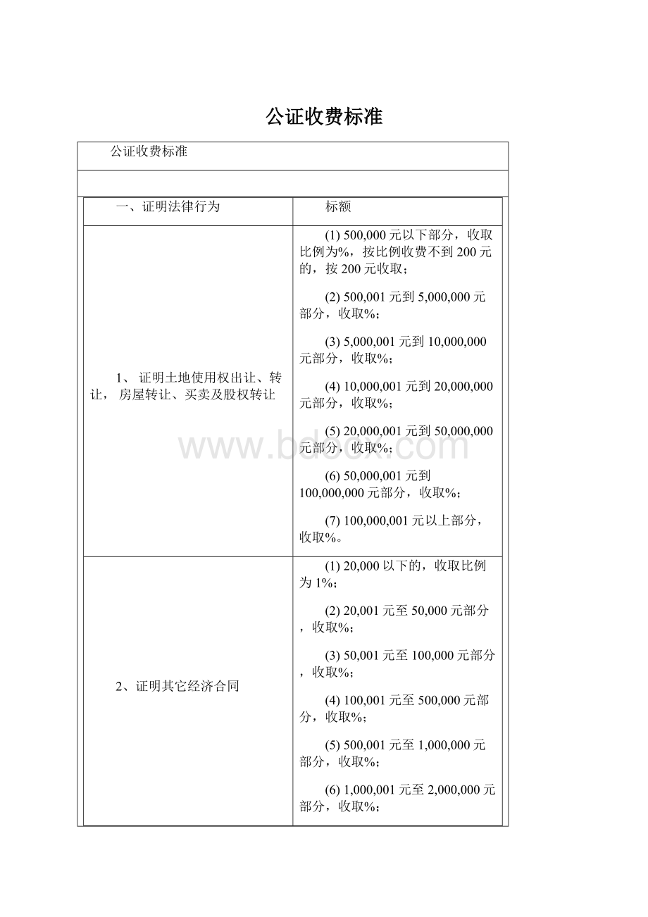 公证收费标准.docx