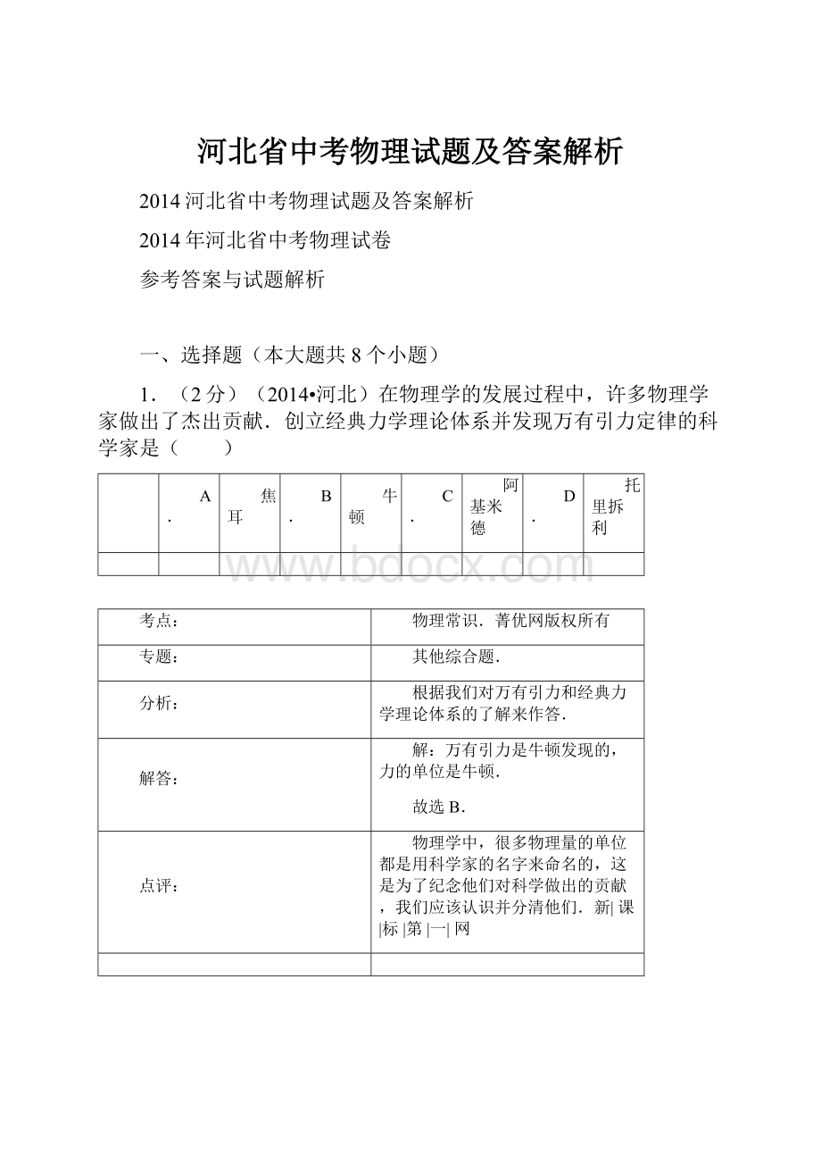 河北省中考物理试题及答案解析.docx