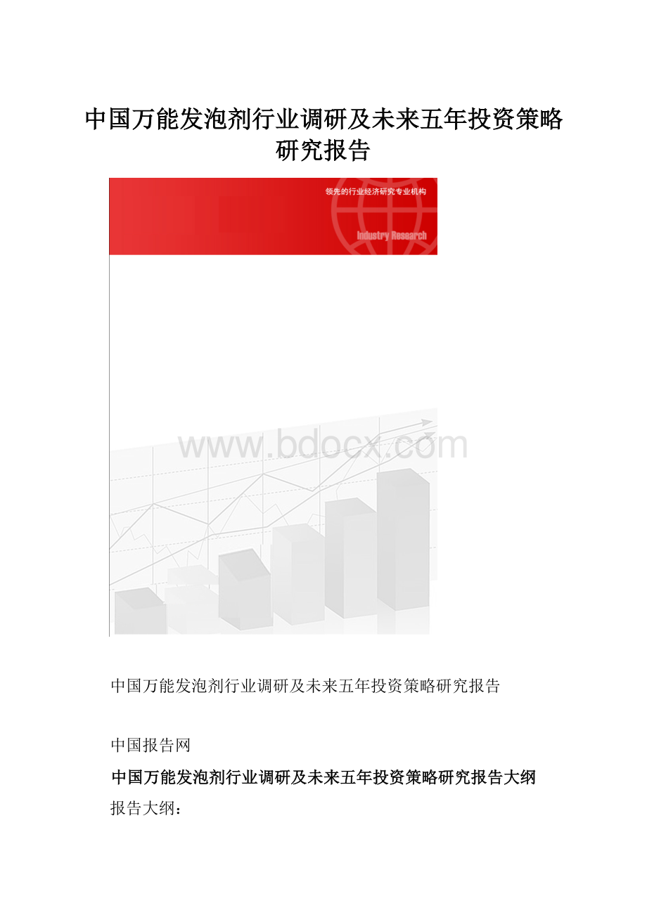 中国万能发泡剂行业调研及未来五年投资策略研究报告.docx_第1页