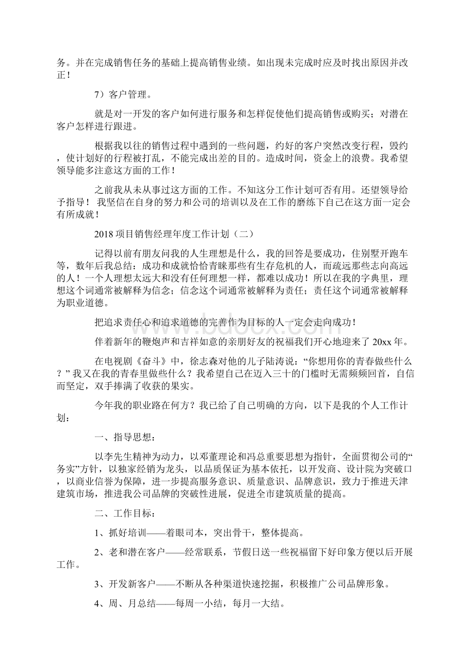 项目销售经理年度工作计划.docx_第2页