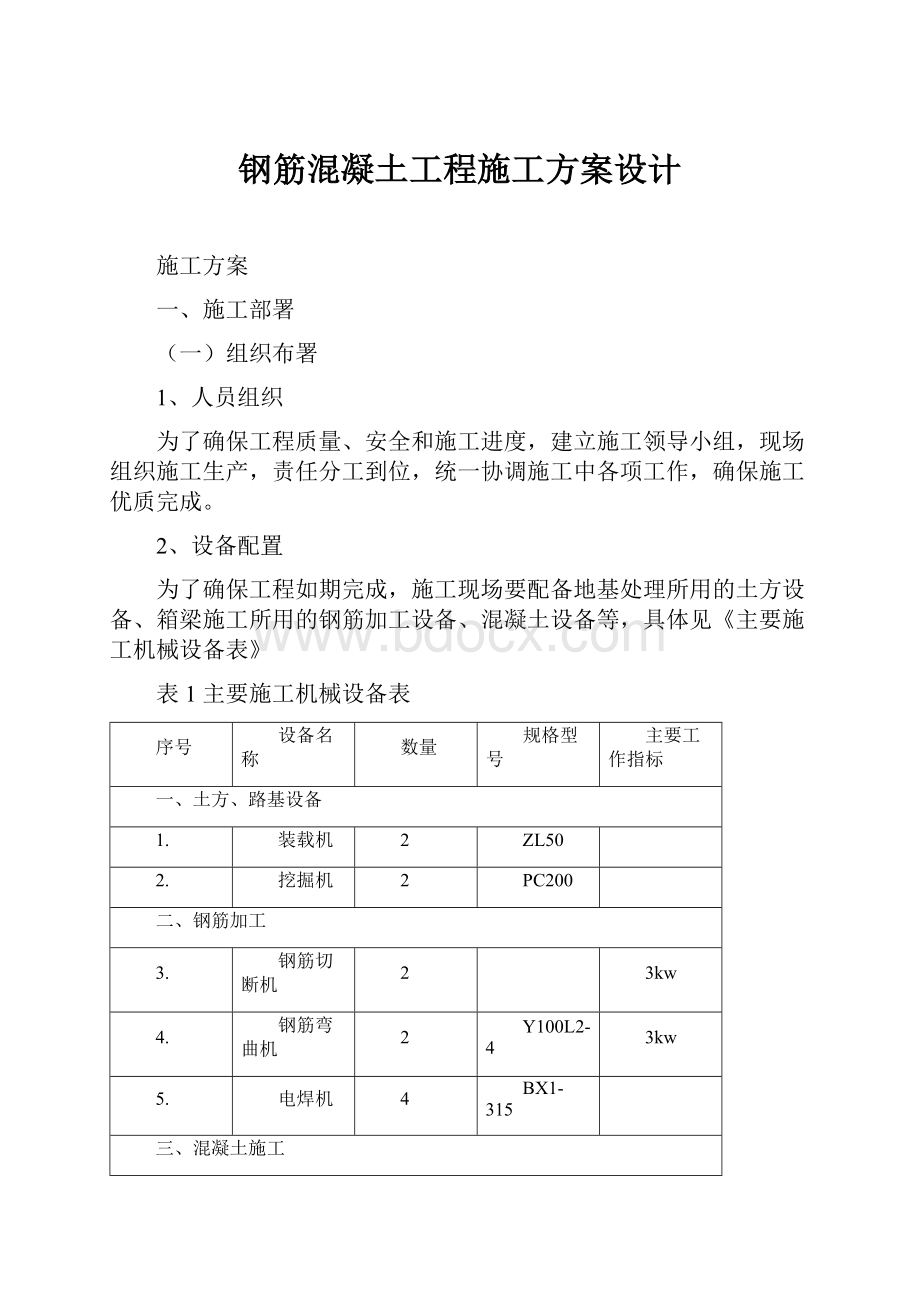 钢筋混凝土工程施工方案设计.docx_第1页