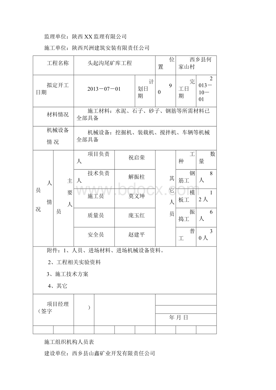 西乡县头起沟尾矿库排洪涵洞加固工程总开工报告.docx_第2页