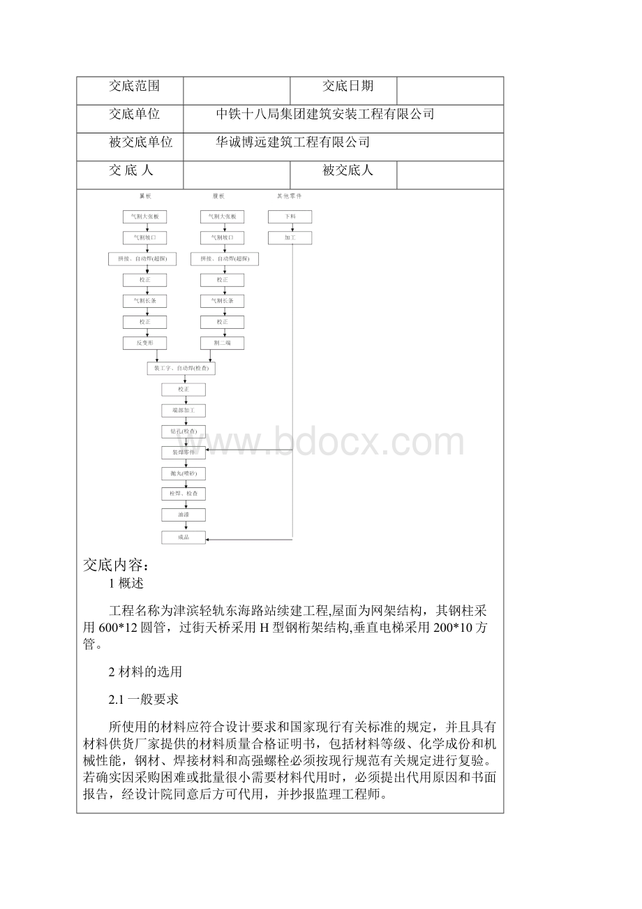 钢结构制作技术交底DOC.docx_第2页