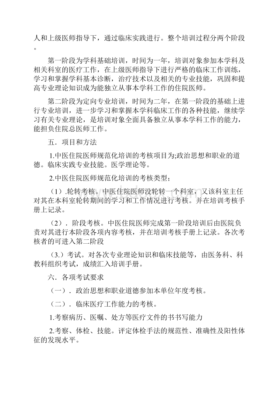 中医住院医师规范化培训计划Word格式文档下载.docx_第2页