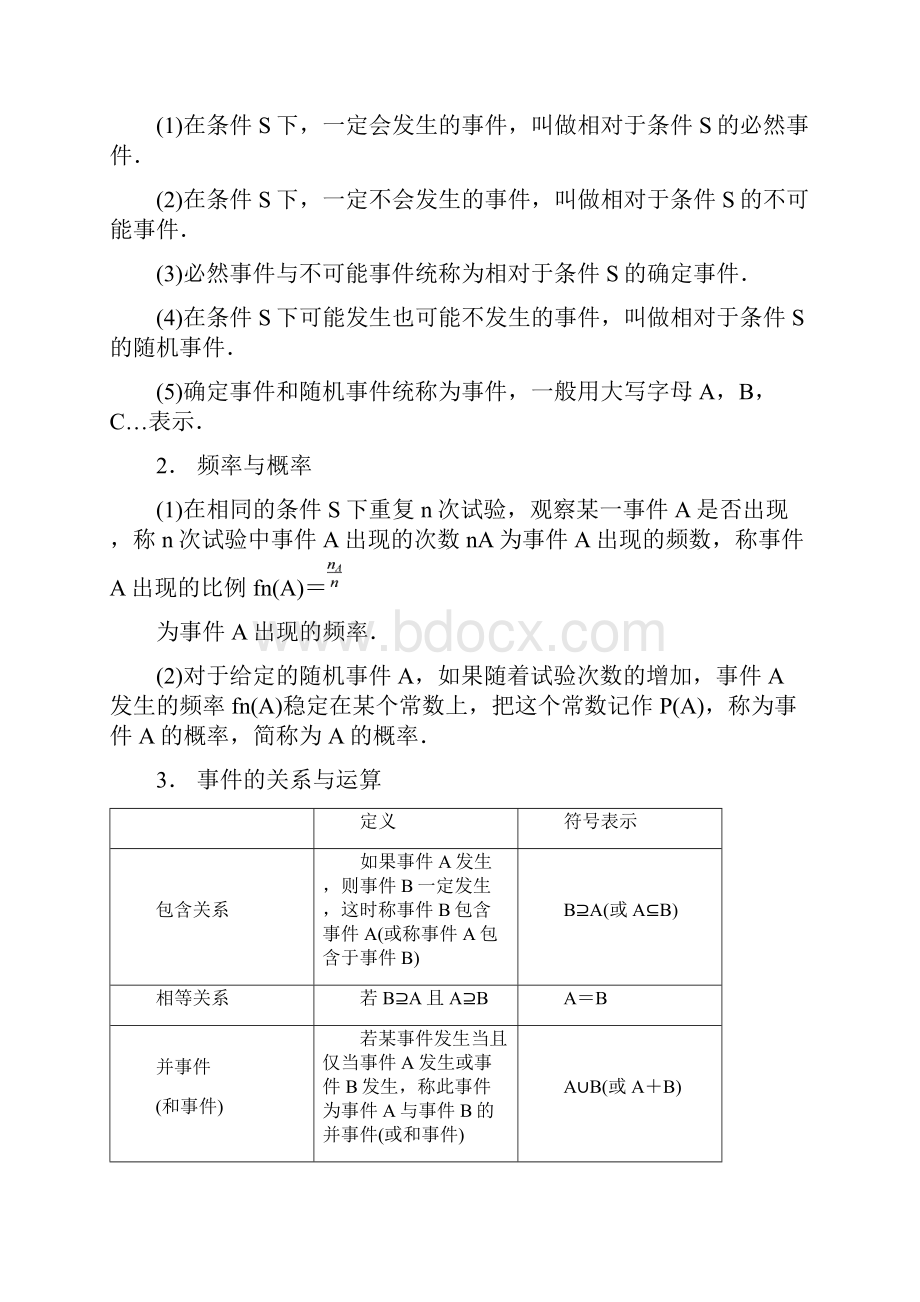 《步步高》高考数学第一轮复习12 随机事件的概率Word文档格式.docx_第2页