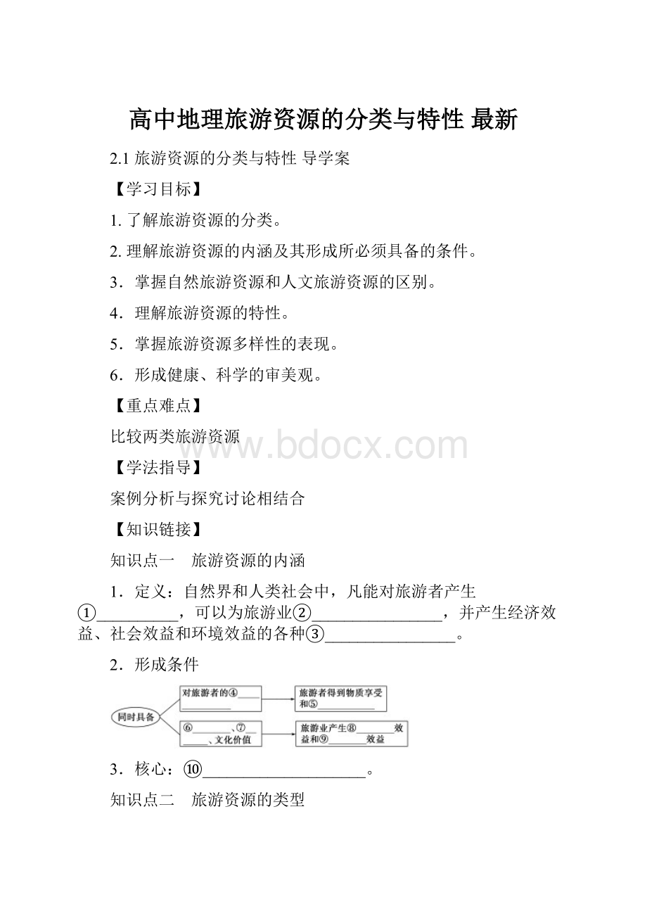 高中地理旅游资源的分类与特性 最新文档格式.docx