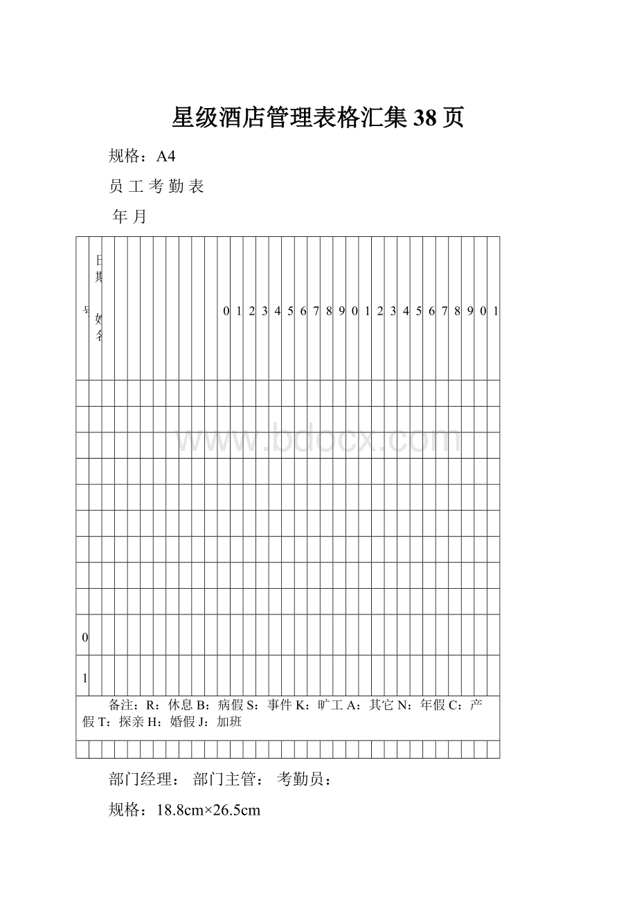 星级酒店管理表格汇集38页Word文档格式.docx_第1页