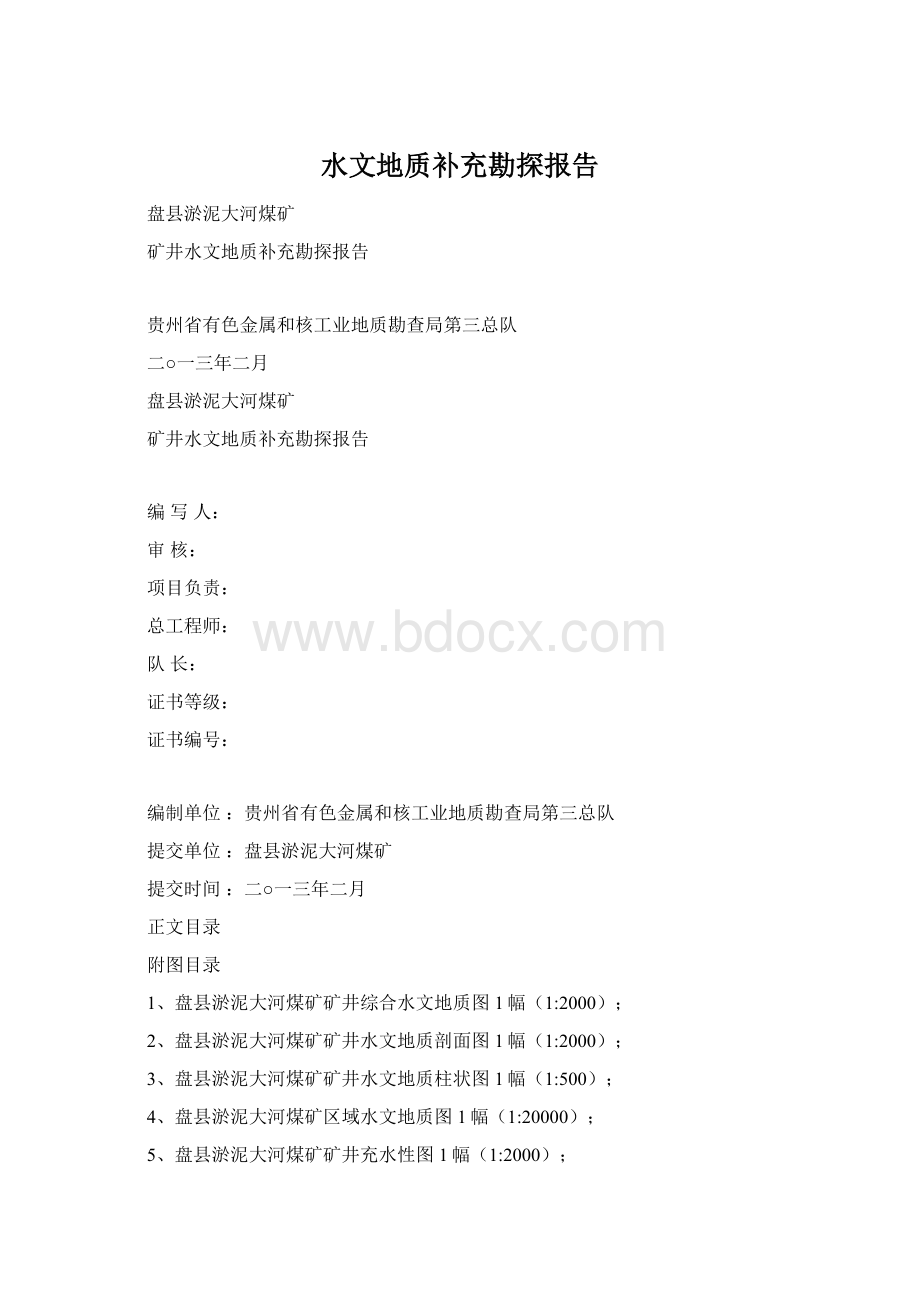 水文地质补充勘探报告.docx