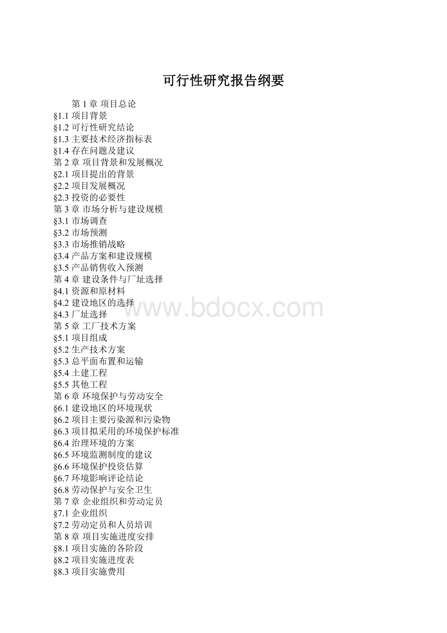 可行性研究报告纲要Word格式文档下载.docx_第1页