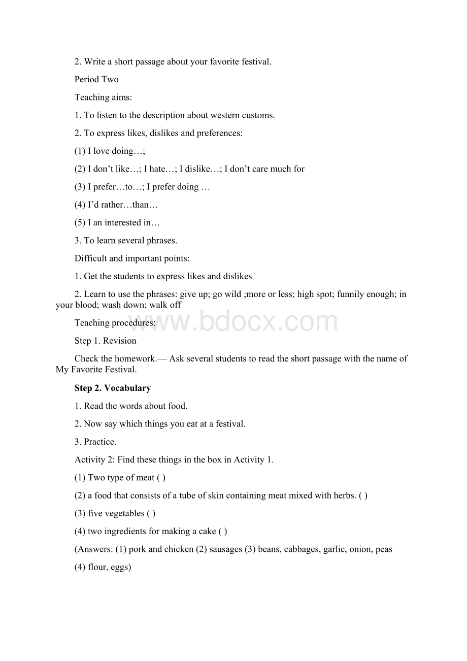 高中英语Module 4 Carnival全单元教案14页.docx_第3页