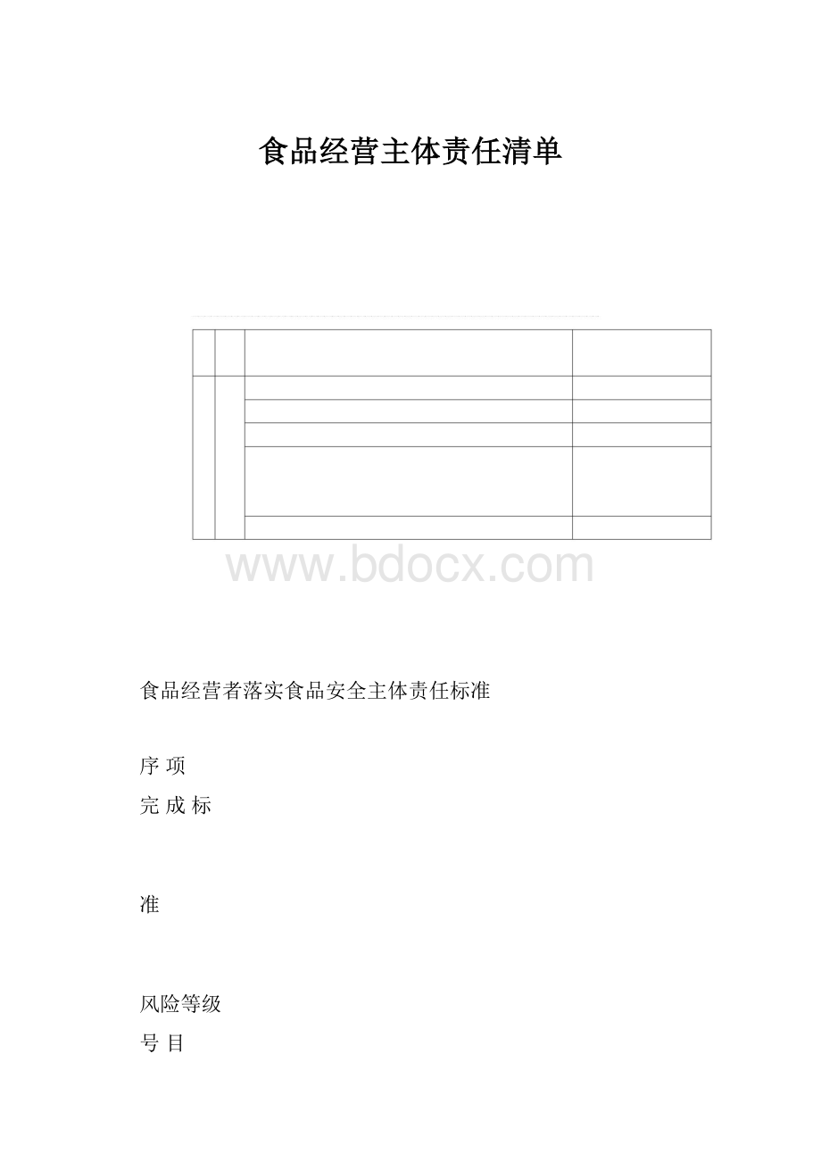 食品经营主体责任清单Word文档下载推荐.docx_第1页