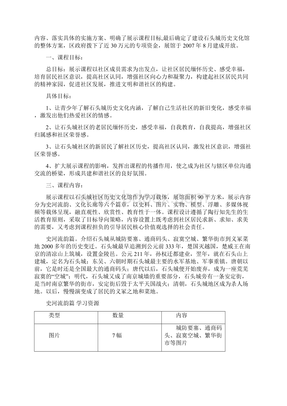 石头城社区历史文化展示课程汇报郑清清培训课件.docx_第2页