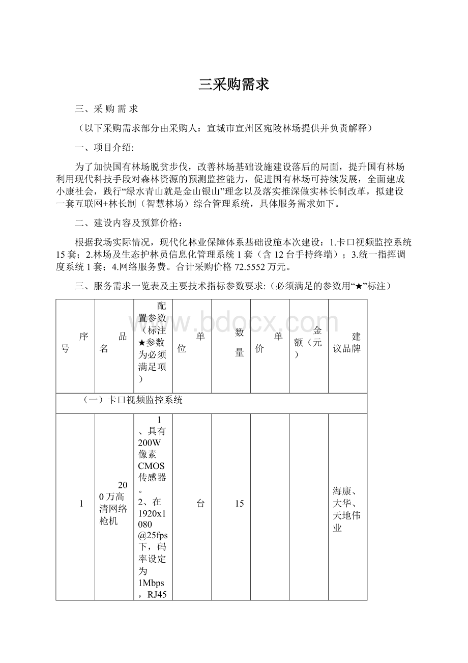 三采购需求Word文件下载.docx