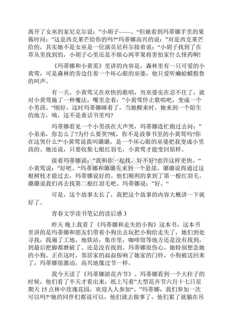 青春文学读书笔记的读后感.docx_第3页