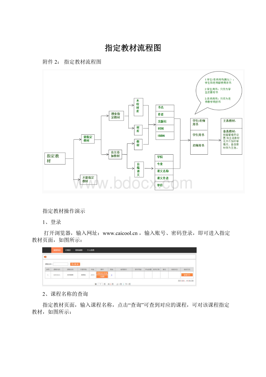 指定教材流程图Word文件下载.docx