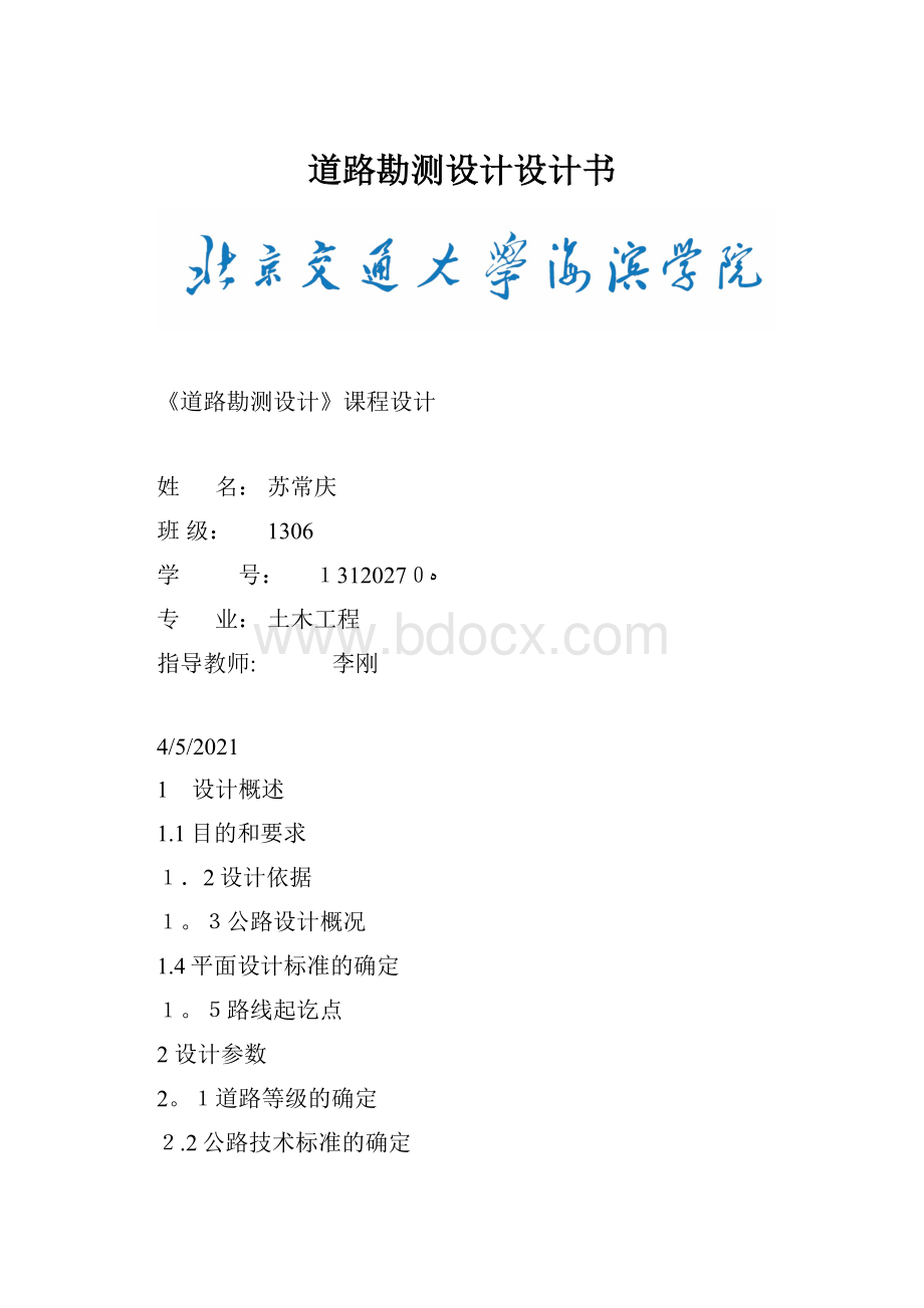 道路勘测设计设计书文档格式.docx