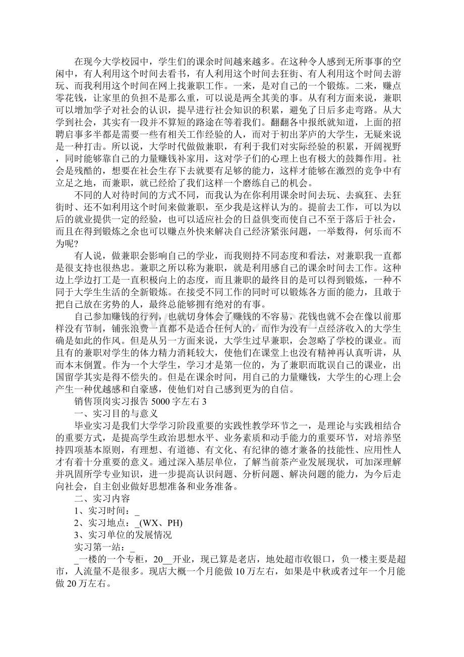 销售顶岗实习报告5000字左右Word格式.docx_第3页