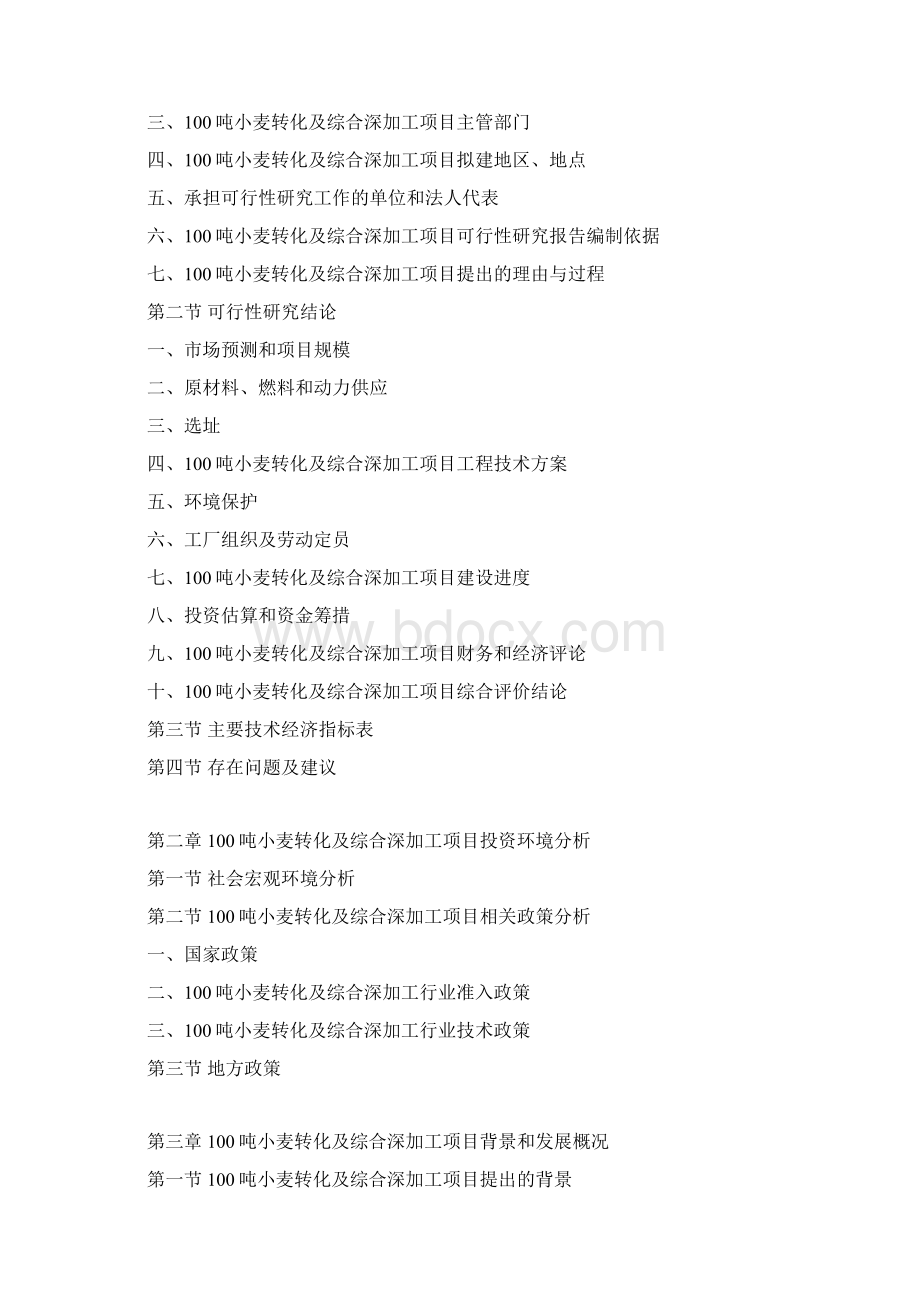 100吨小麦转化及综合深加工项目可行性研究报告Word文档格式.docx_第3页