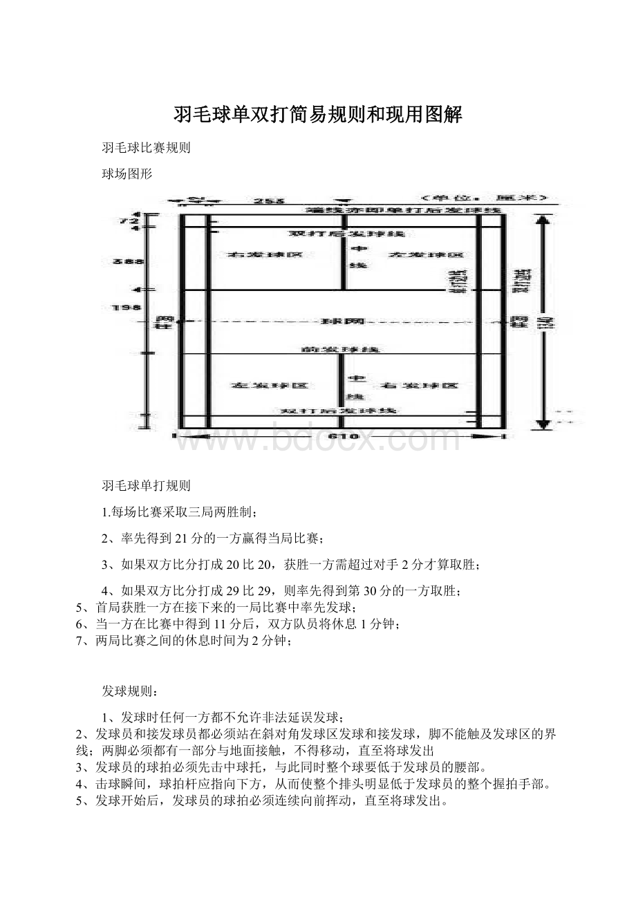 羽毛球单双打简易规则和现用图解.docx_第1页