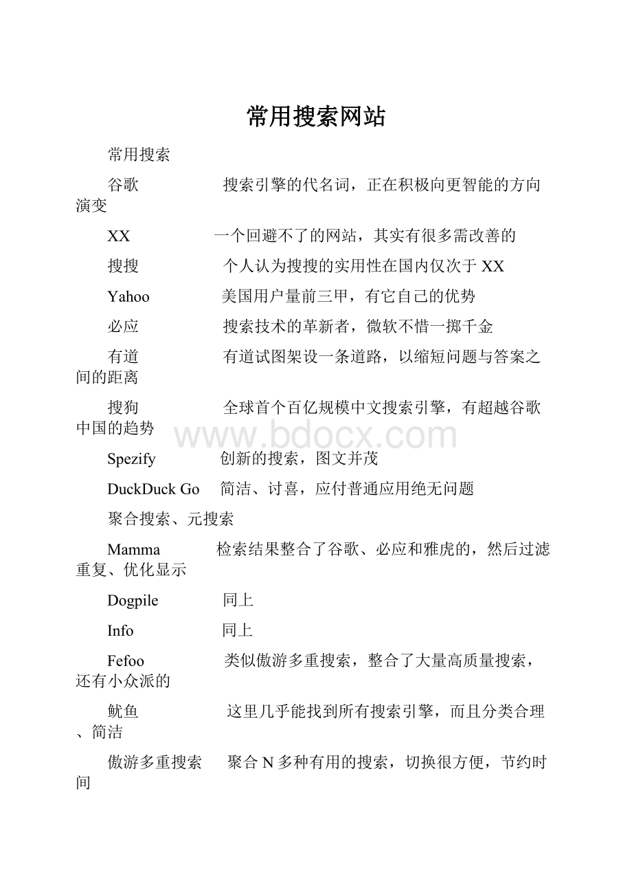 常用搜索网站.docx_第1页