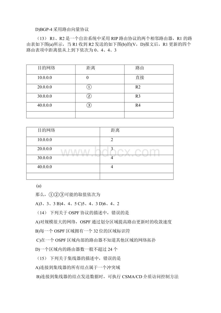 月全国计算机四级考试网络工程师试题.docx_第3页