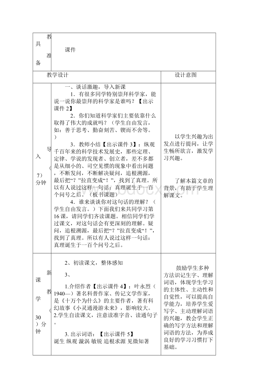 部编版六年级语文下册第15课《真理诞生于一百个问号之后》优质教案带知识点总结.docx_第2页