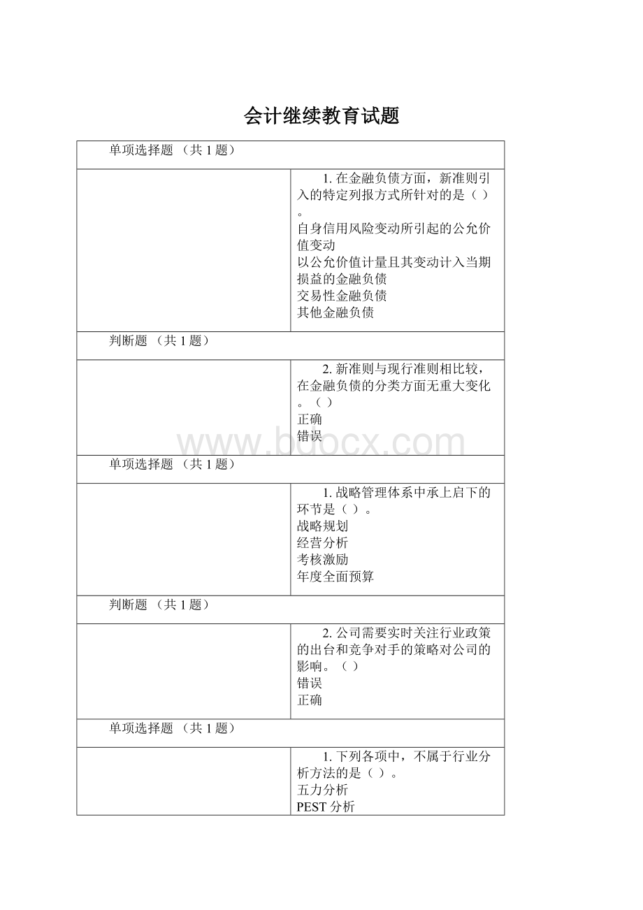 会计继续教育试题.docx