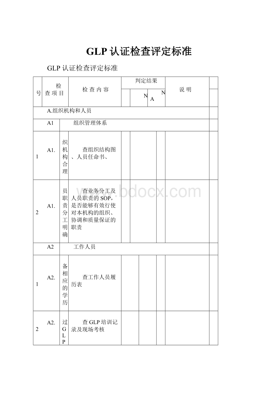 GLP认证检查评定标准.docx