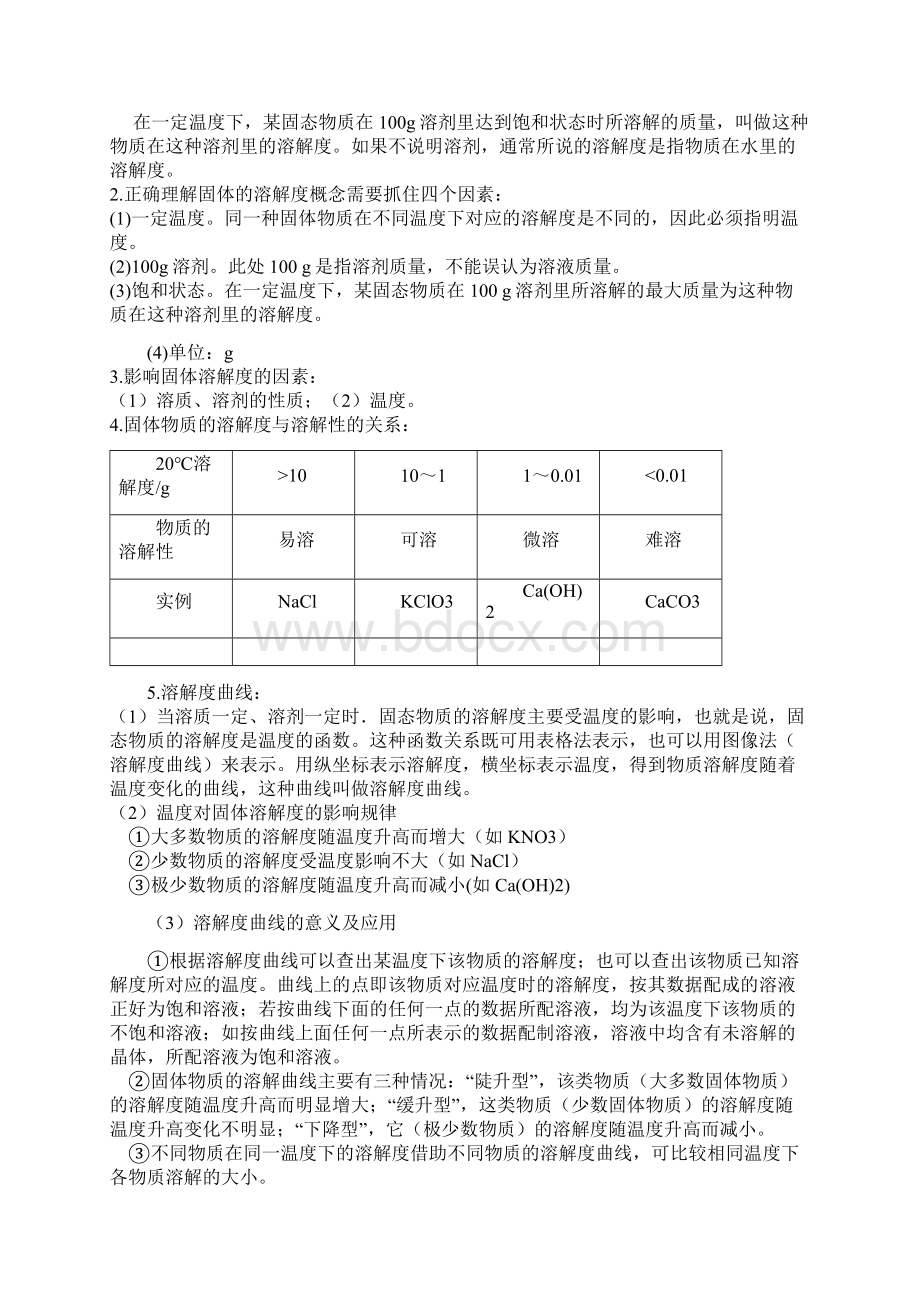 九年级化学溶解度和溶液的浓度.docx_第2页