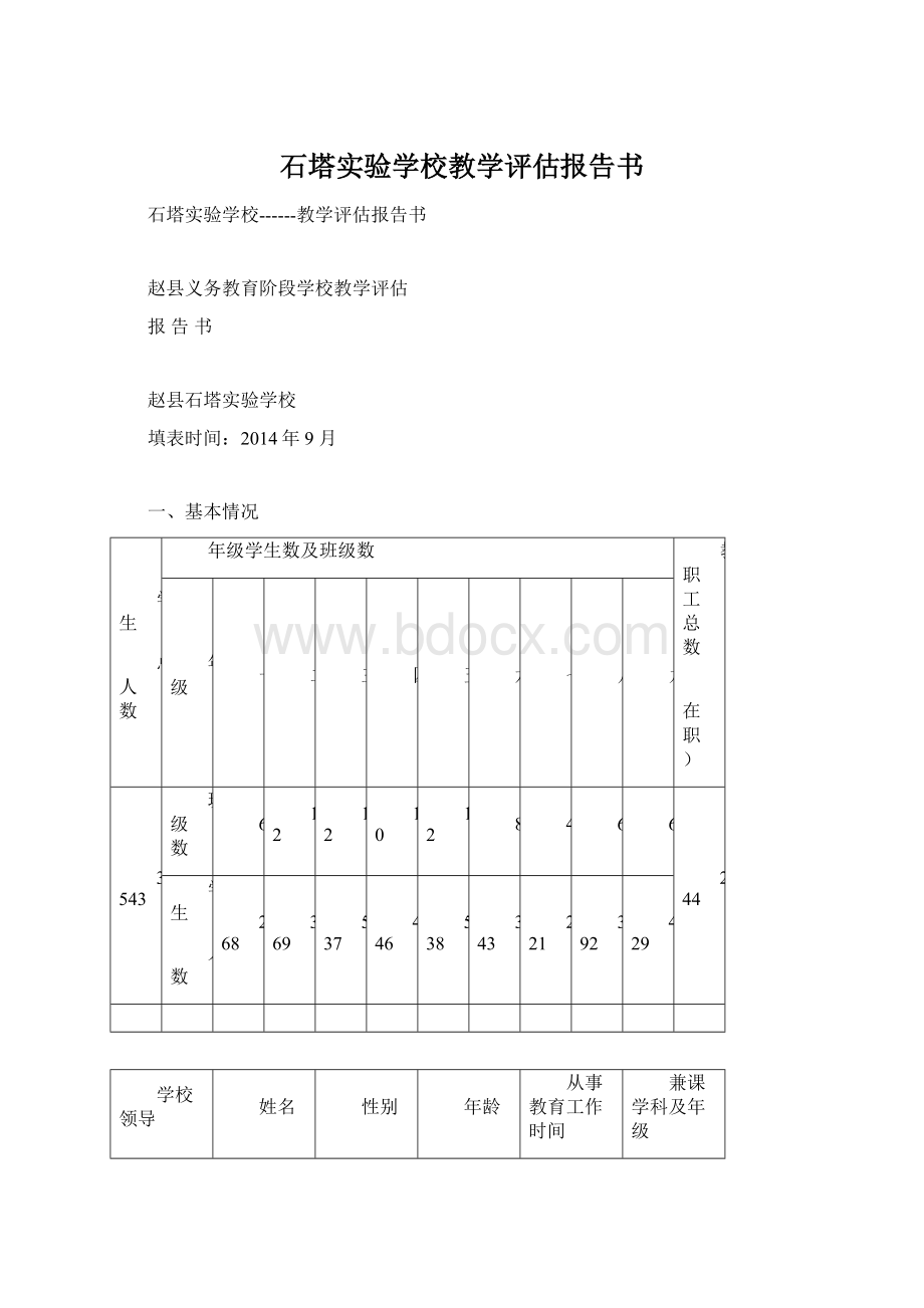 石塔实验学校教学评估报告书.docx