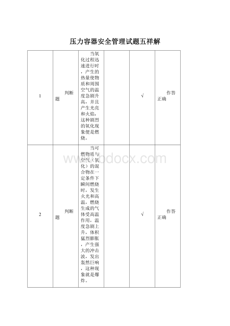 压力容器安全管理试题五祥解.docx